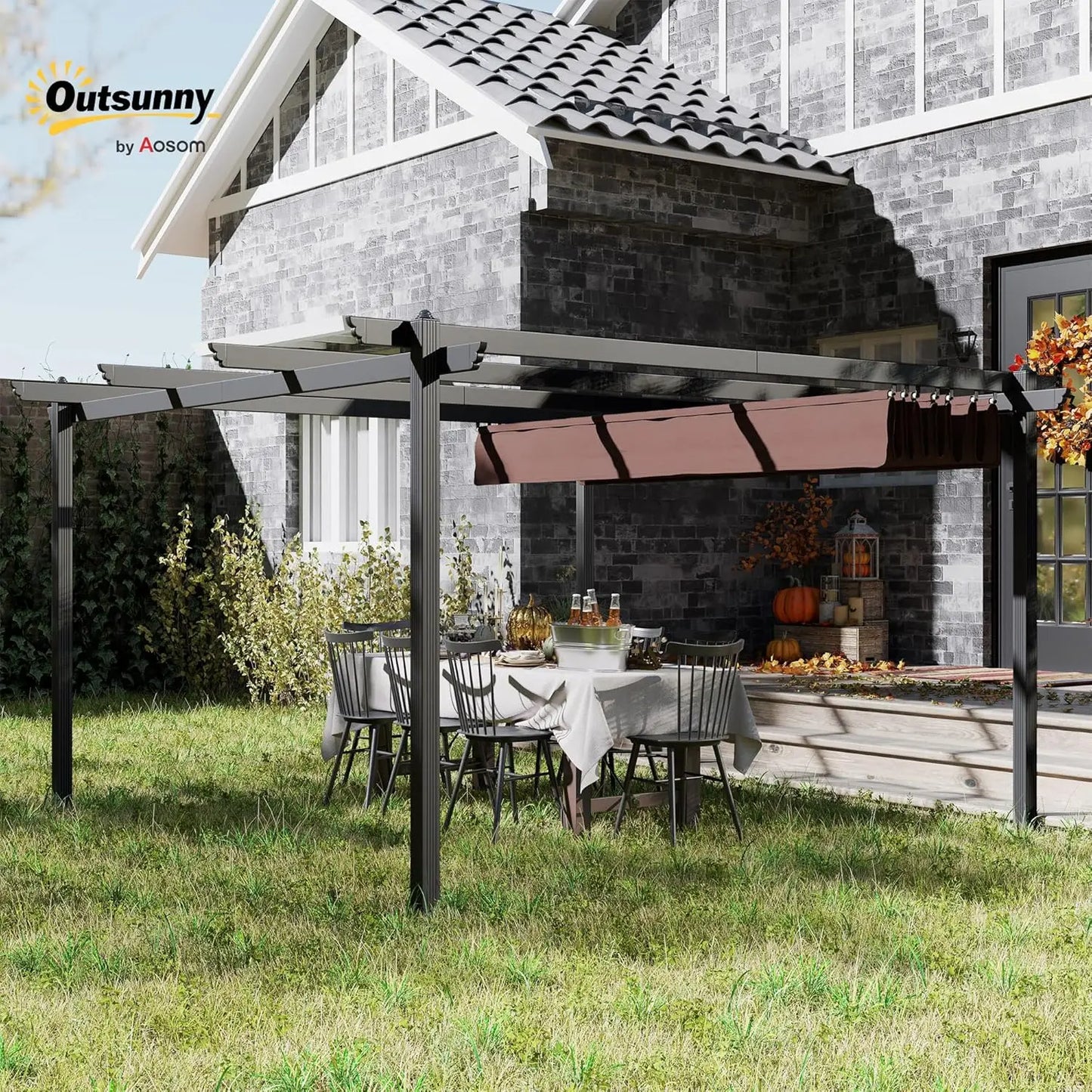 Sun Shade Retractable Pergola Canopy