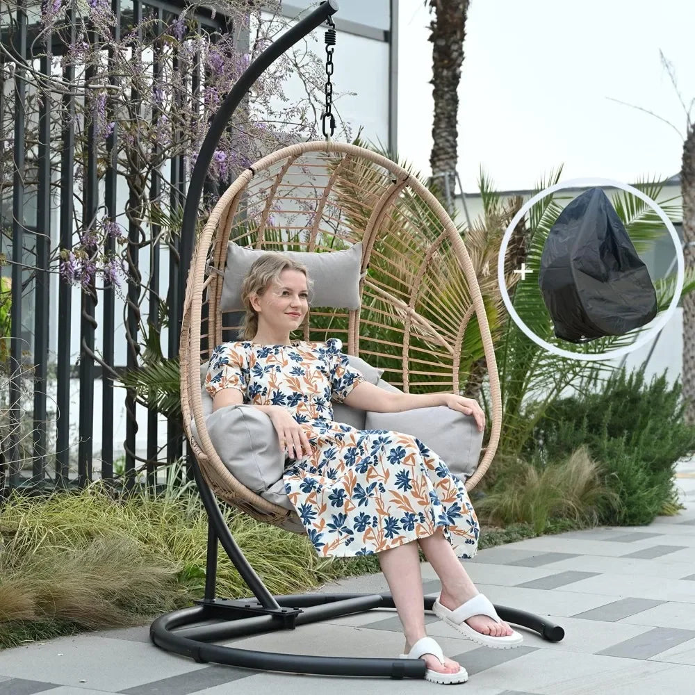 Hanging Egg Chair with Stand for Indoor or Outdoor