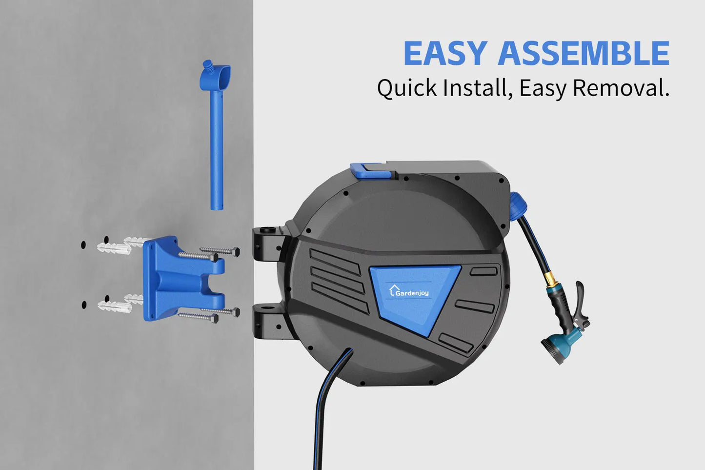 Retractable Garden Hose Reel, Hose Locking Mechanism