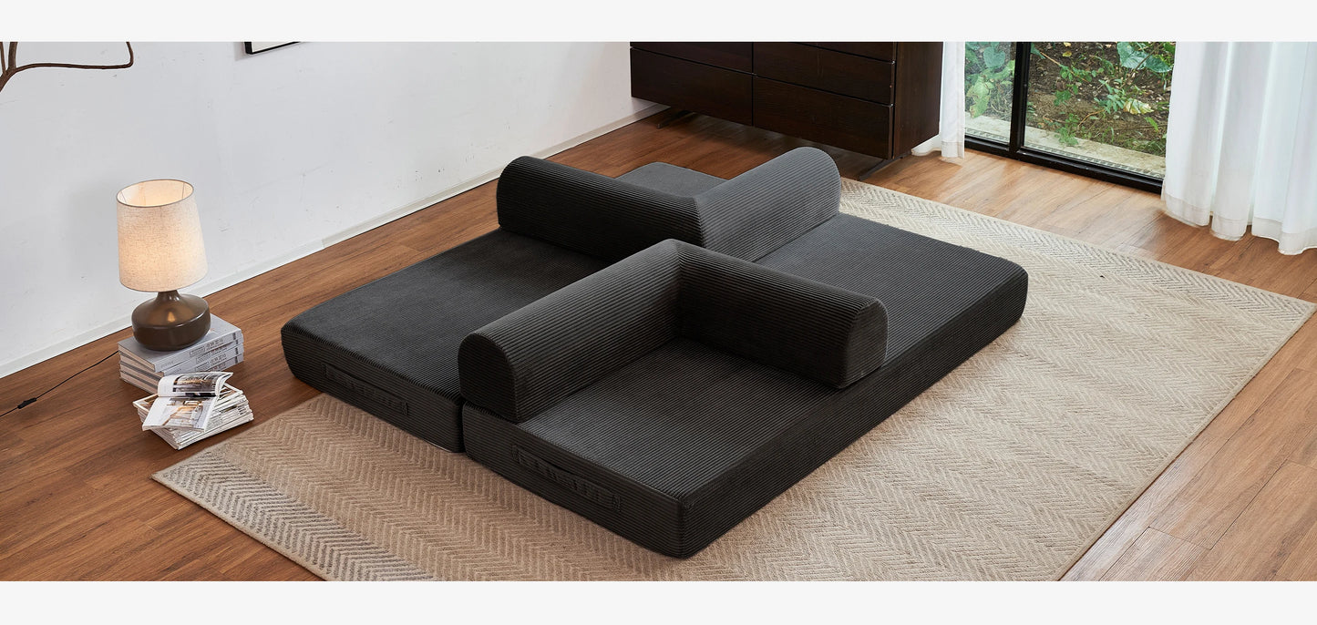 Boneless Couch Foldable Convertible Futon Sleeper Sofa Bed