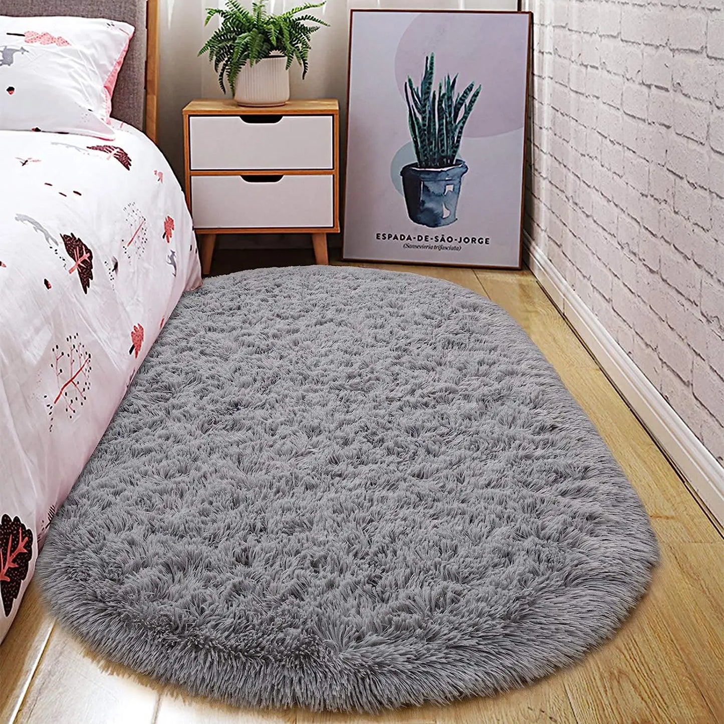 Oval Fluffy Ultra Soft Area Nursery Mats