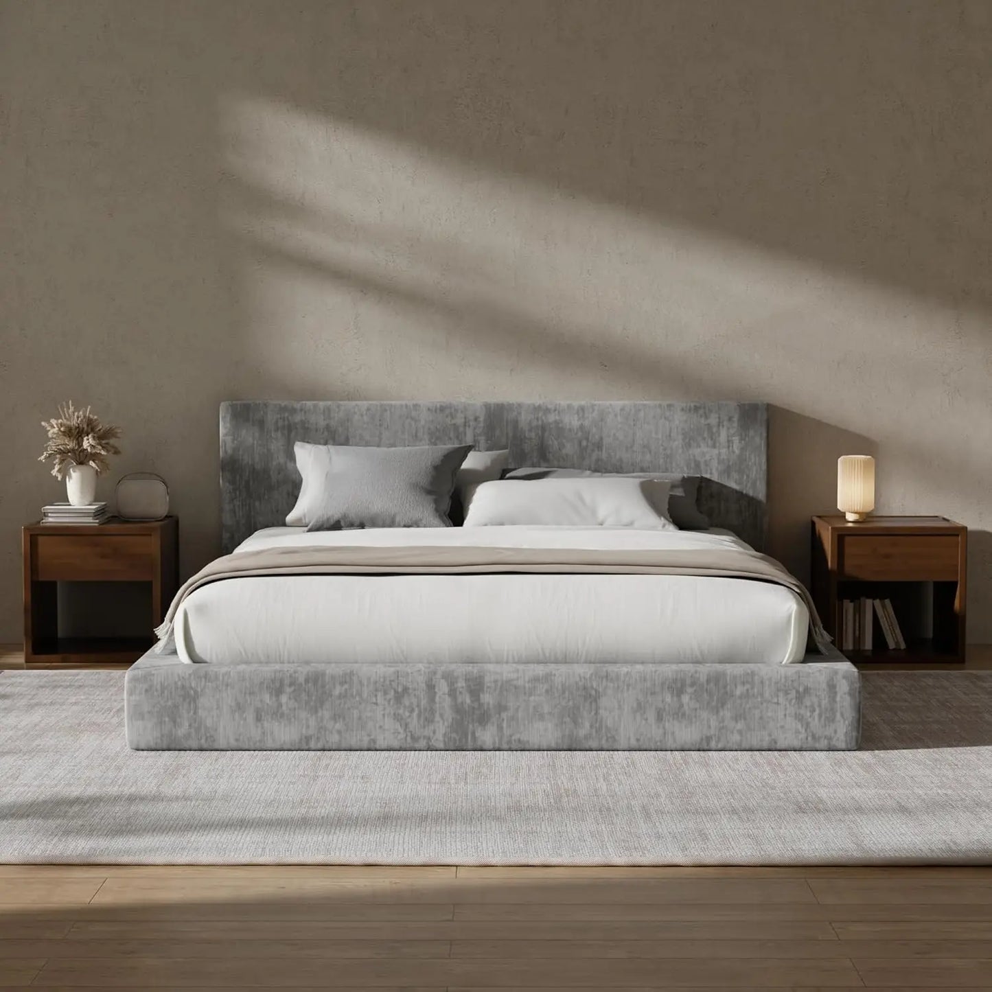 Foam Padded Platform Headboard No Box Spring