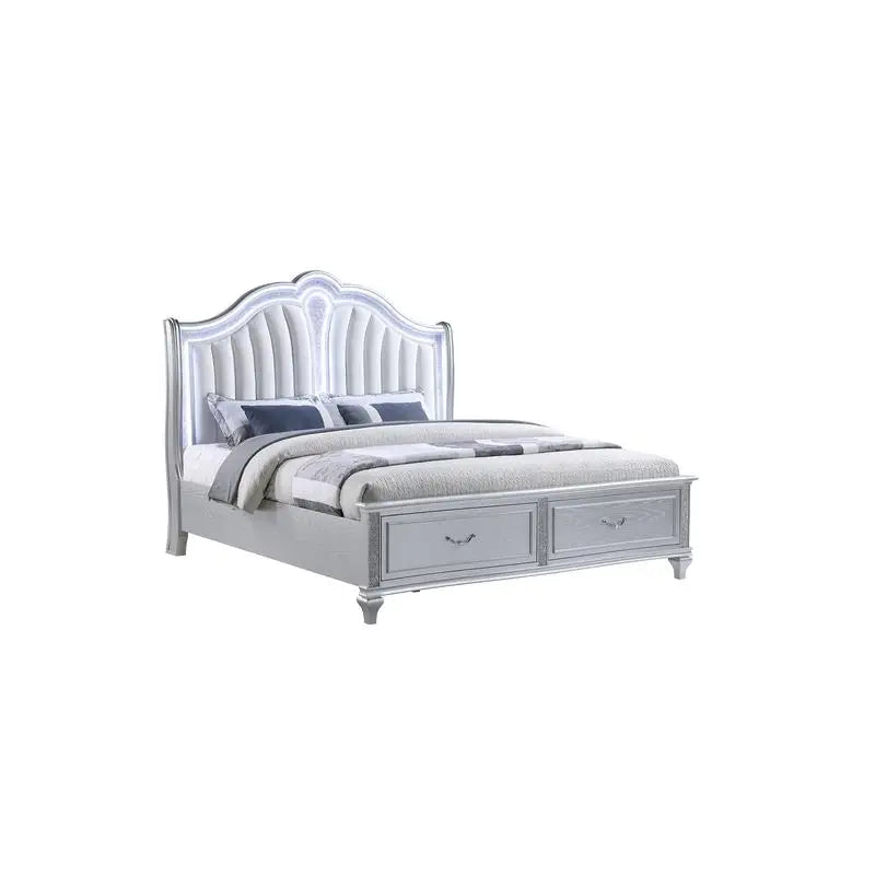 Mystic Contemporary Upholstered LED Bedroom Set