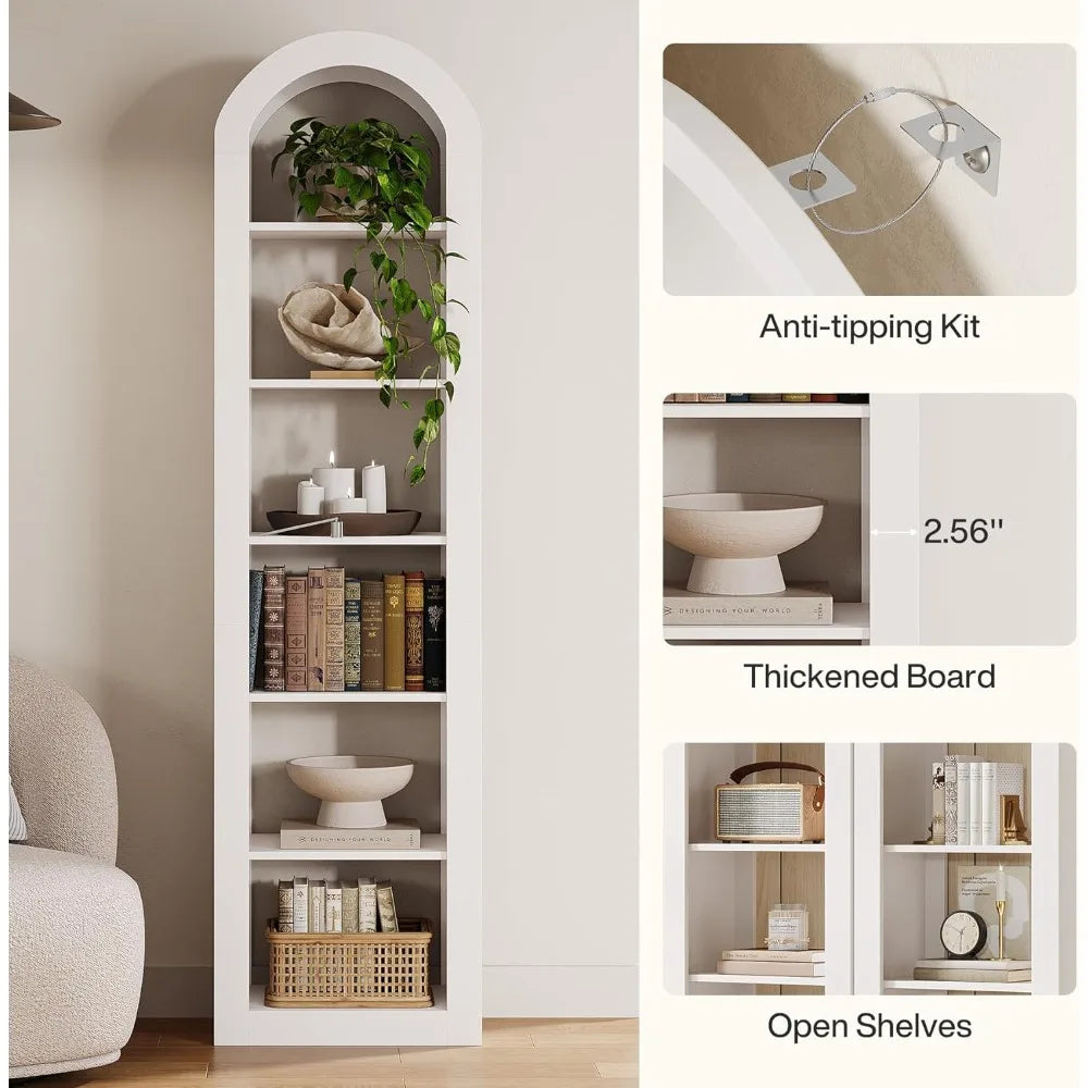 Tall Arched Bookshelf