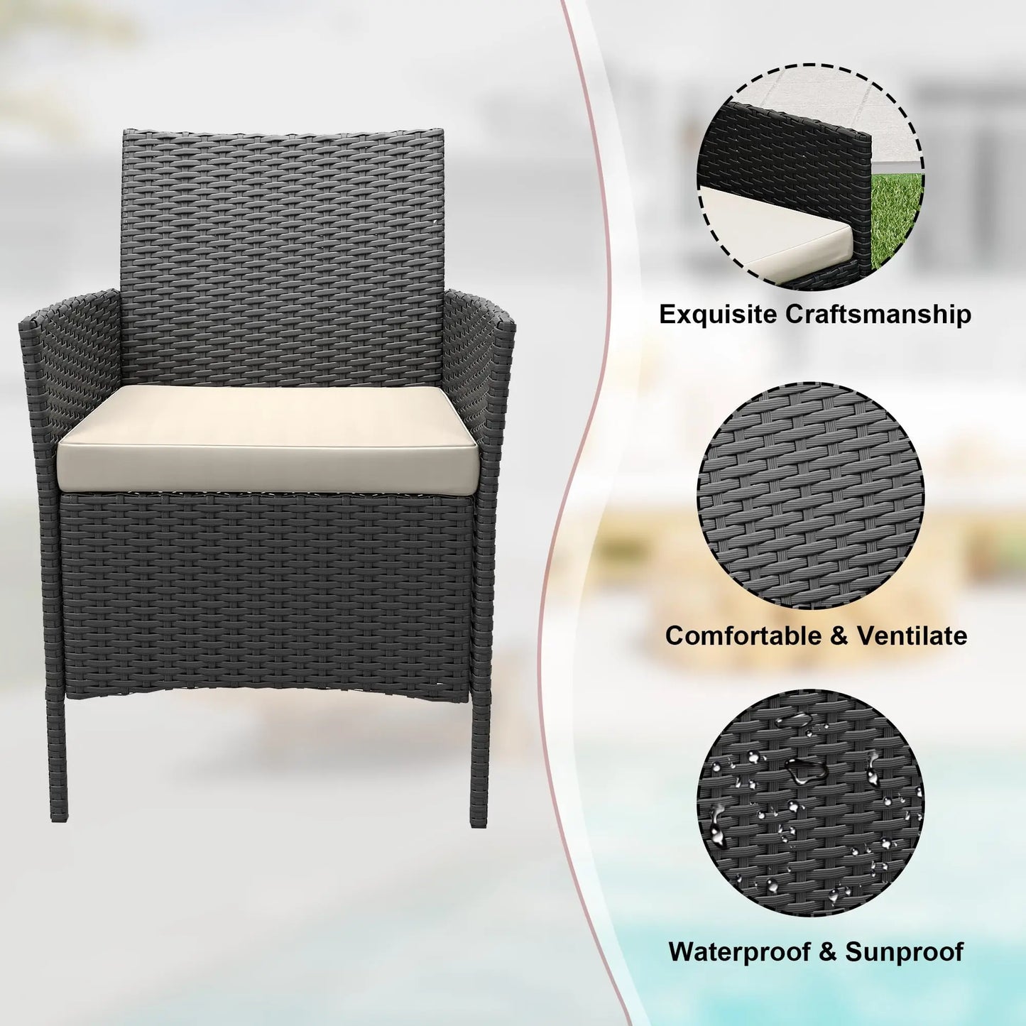 All-Weather Rattan Wicker Patio Sofa Set