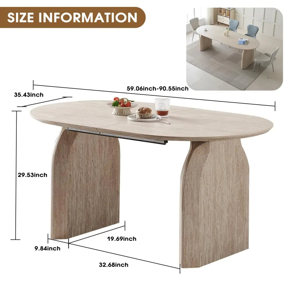 Multi-Functional Oval Extendable Dining Table