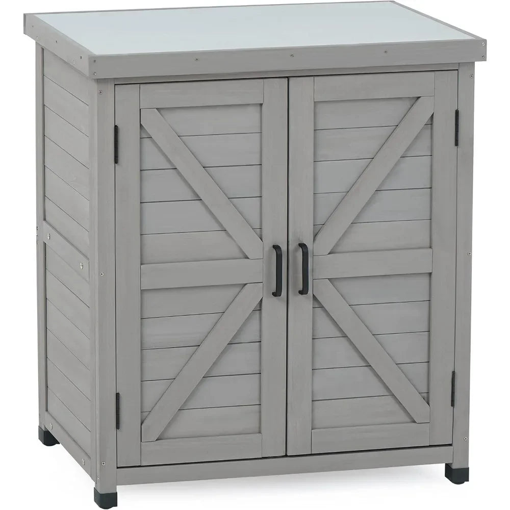 Outdoor Potting Bench with Storage Cabinet