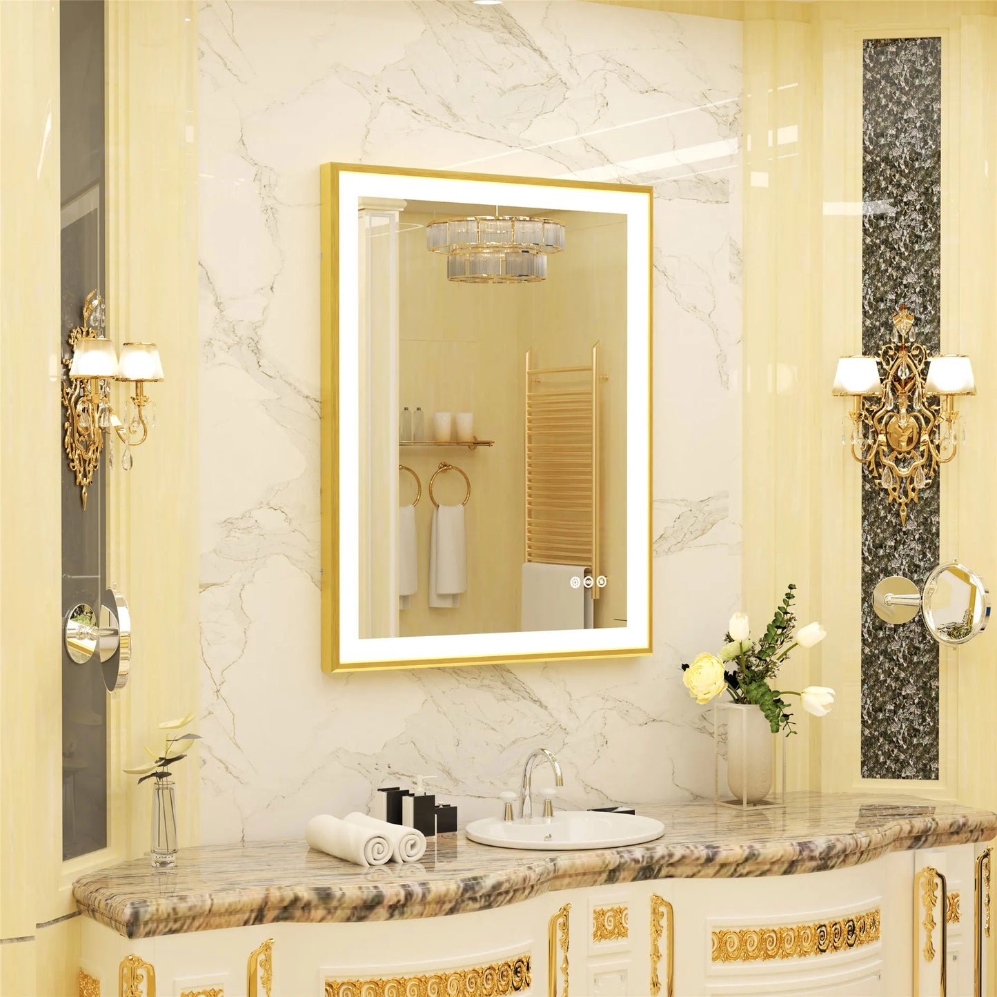 LED Vanity Mirror Gold Frame