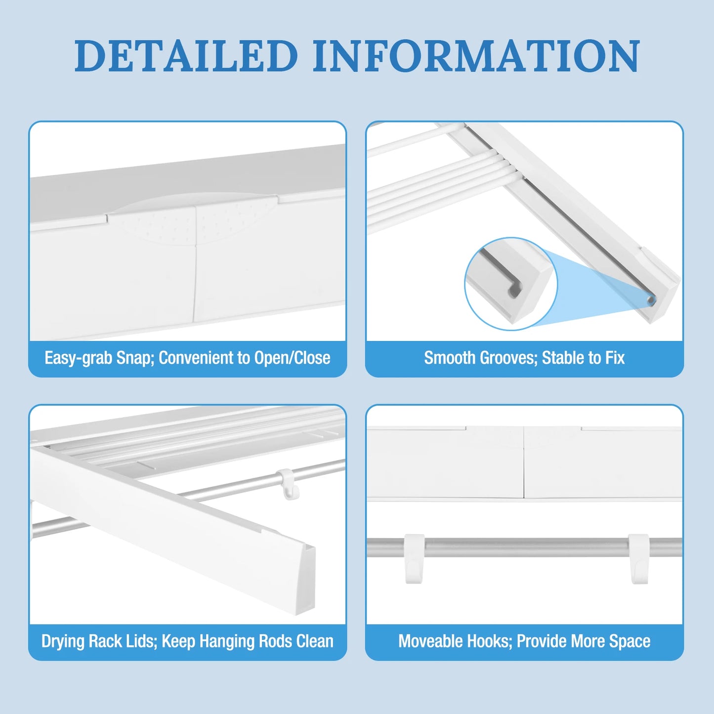 Wall Mount Retractable Clothes Drying Rack