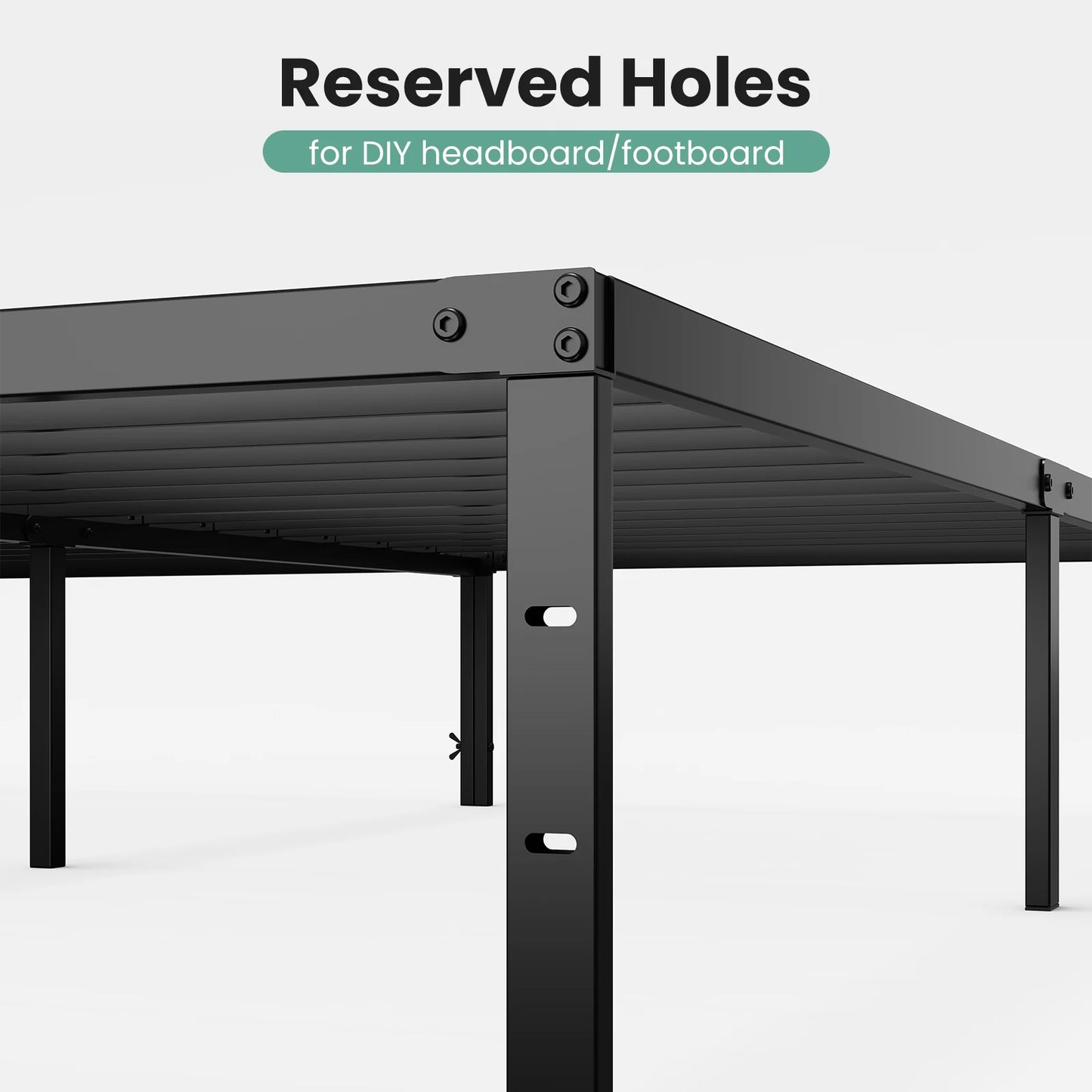 Metal Frame Platform Storage Space Sturdy Steel Slat Support