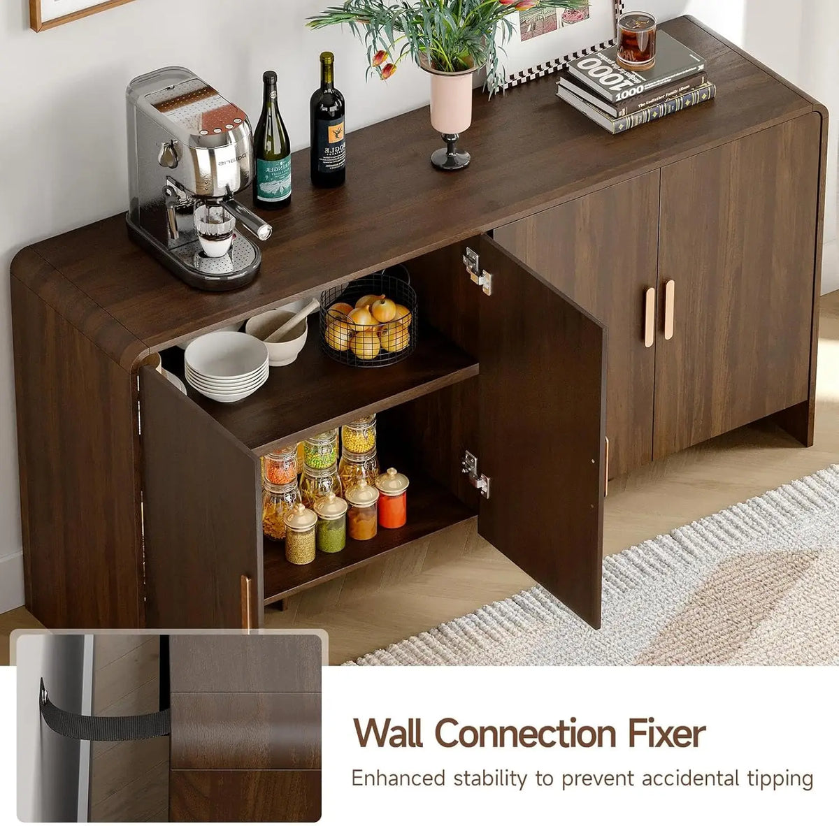Mid-Century Walnut Buffet Cabinet