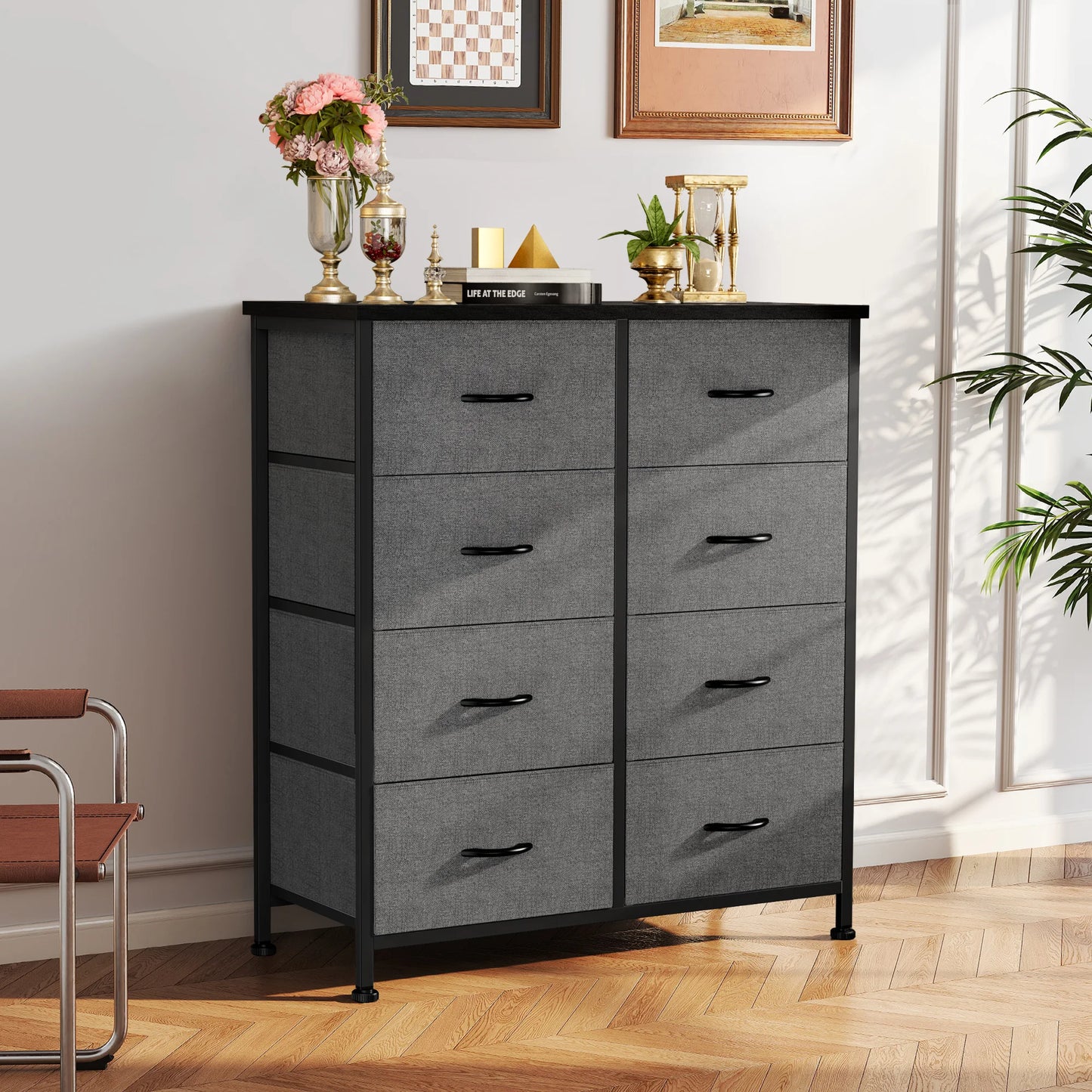 Wardrobe with Storage Cabinet Steel Frame