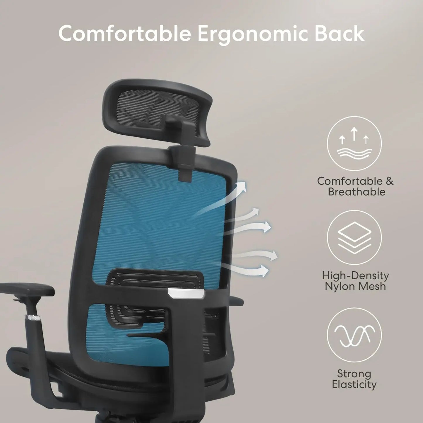 Computer Chair with Soft Flip Up Arms with Adjustable Lumbar Support