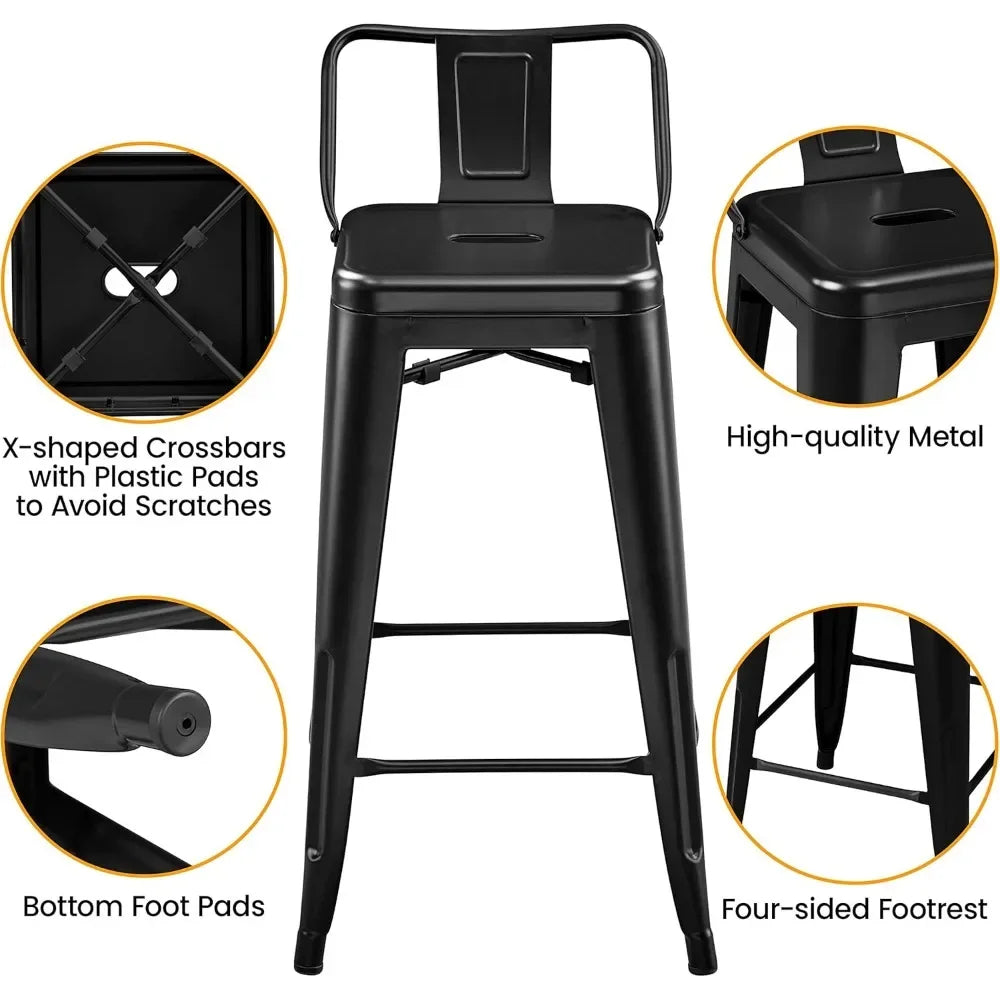 Counter Height Metal Bar Stool Set