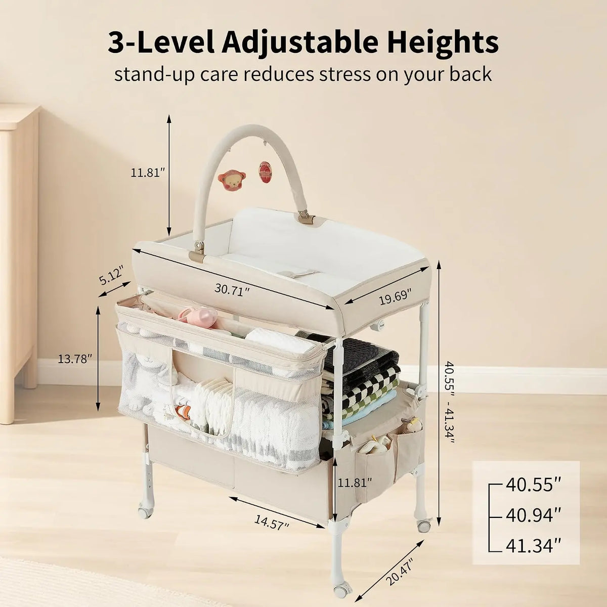 Portable Baby Changing Table with Wheels