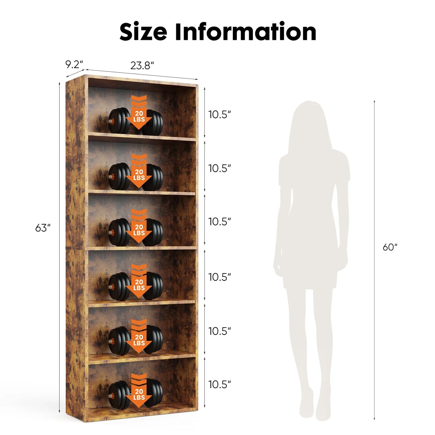Tall Wooden Shelf Bookcase