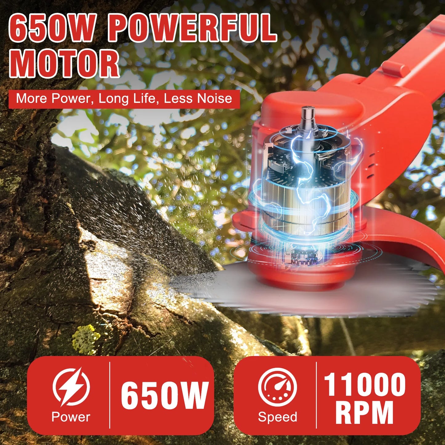 Cordless Weed Wacker Electric Grass Trimmer 3-in-1 Brush with Wheels Edger and Trimmer