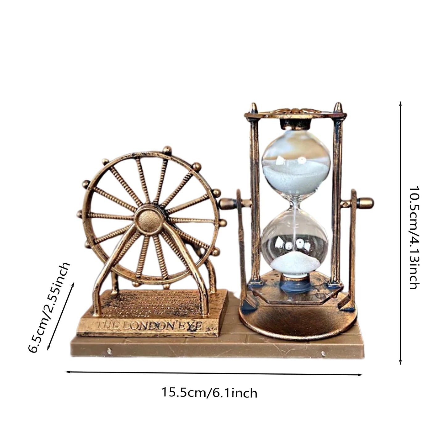 Vintage Ferris Wheel Statue Hourglass Sand Clock Retro Desk Timer