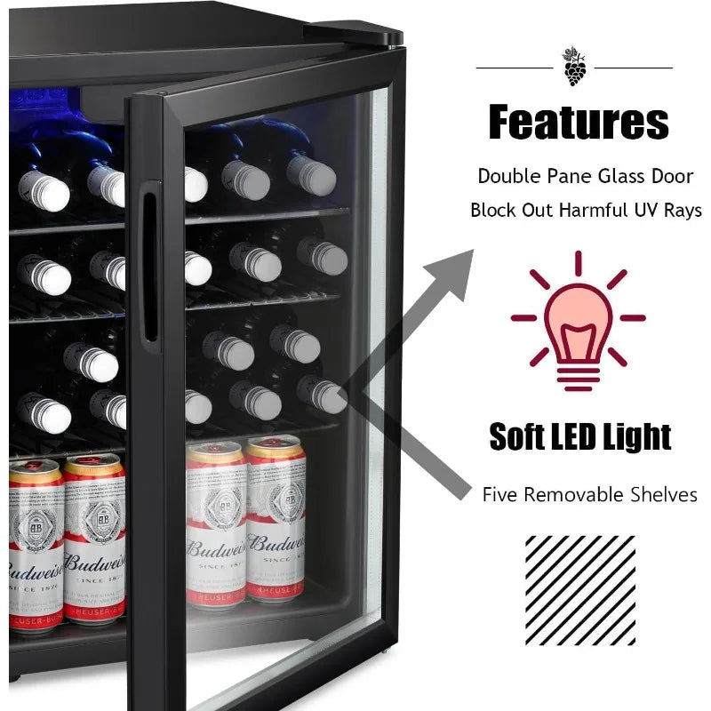24 Bottle Wine Cooler/Cabinet Beverage Refrigerator