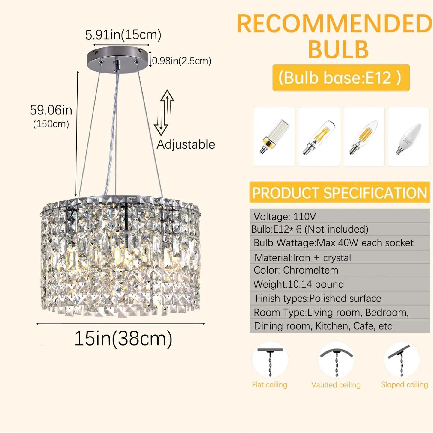 Modern Ceiling Crystal Chandelier
