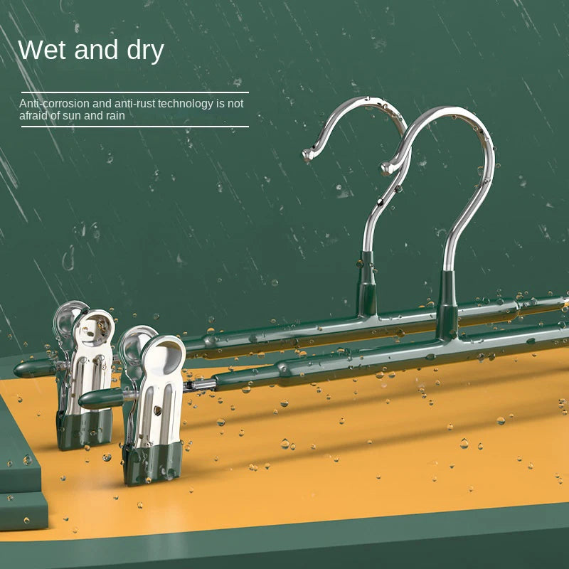 Pants/Skirts Adjustable Hangers with Clips Non-Slip Hangers