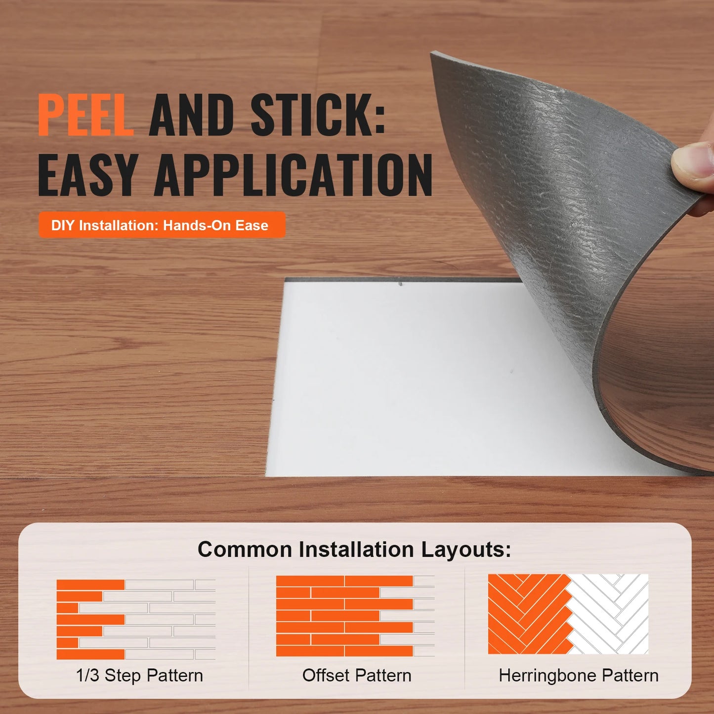 Self Adhesive Vinyl Floor - Thick Peel & Stick DIY Flooring