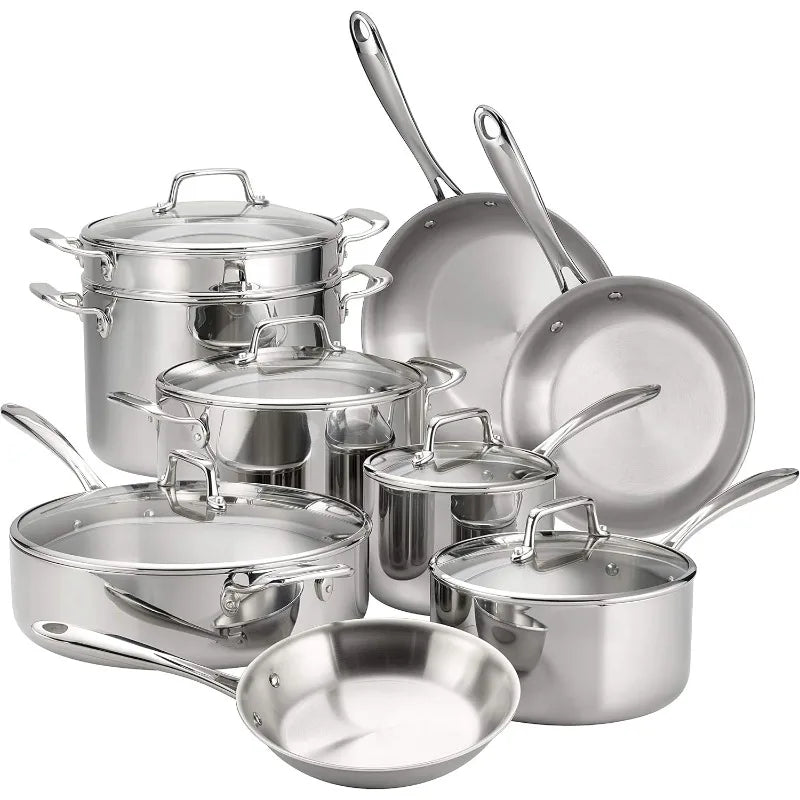 Cookware Set with Glass Lids, Pots and Pans