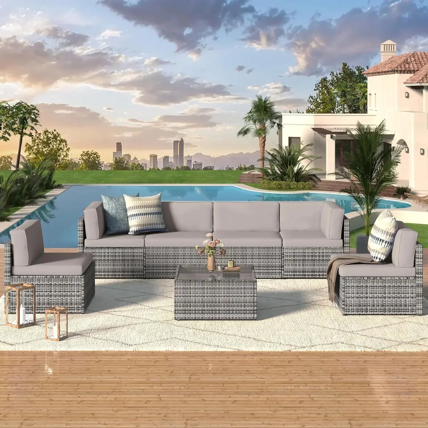Outdoor Sectional Furniture Chair Set with Cushion