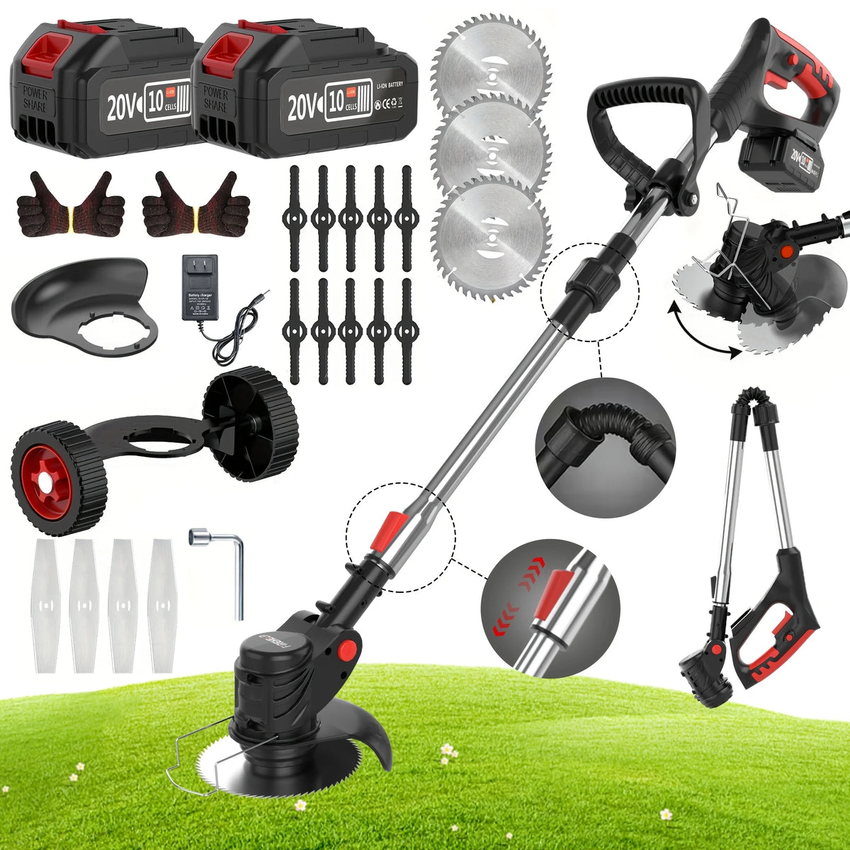 Compact and Portable Cordless Electric Lawnmower