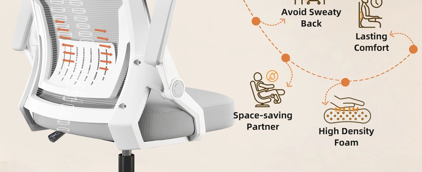 Ergonomic Computer Chair Flip-up Armrests