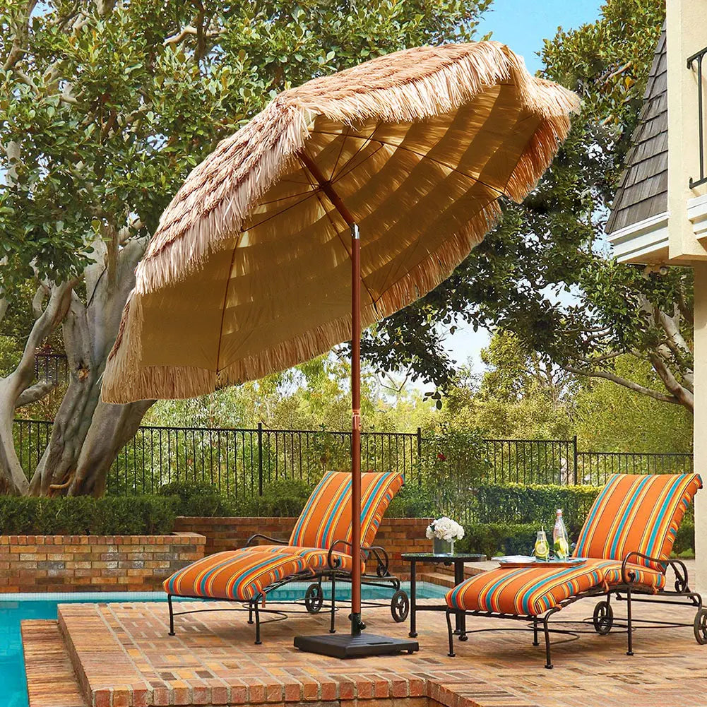 Outdoor Beach Sunshade Straw Umbrella