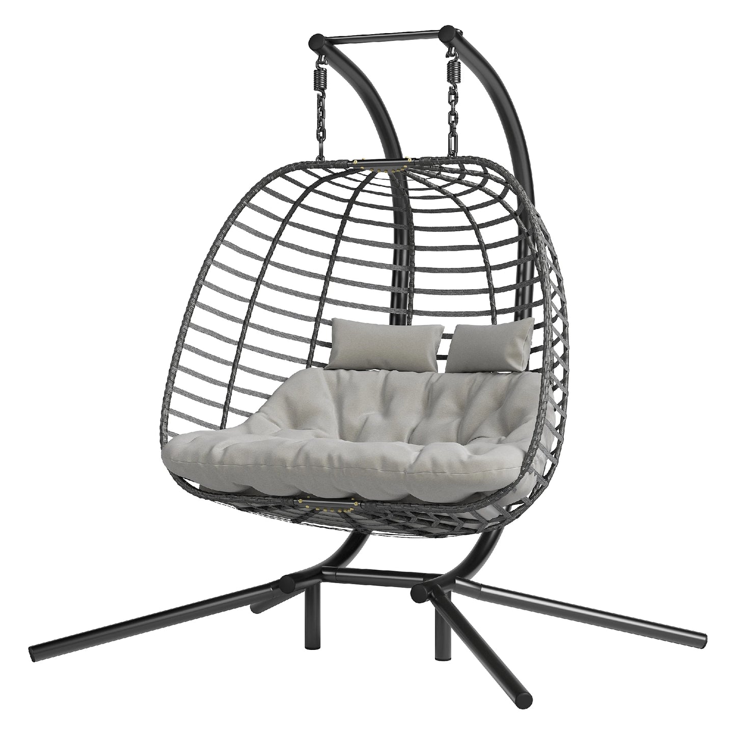 Double Hanging Egg Chair with Stand