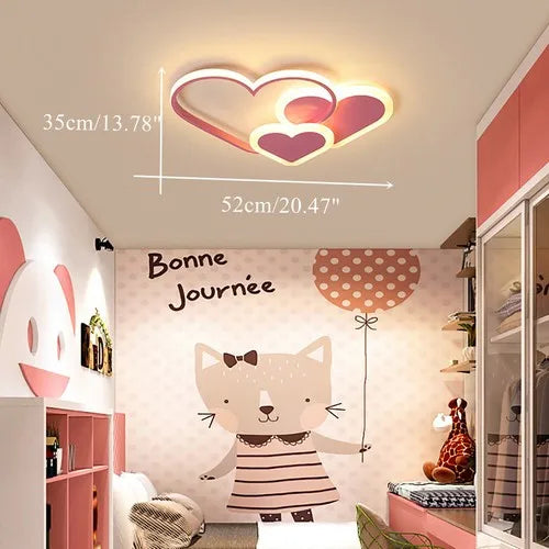 Heart-Shaped LED Ceiling Lamp with Remote Control