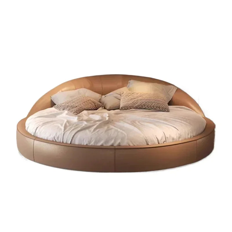 Light Luxury Cream Italian Minimalist Aesthetics Round Bed