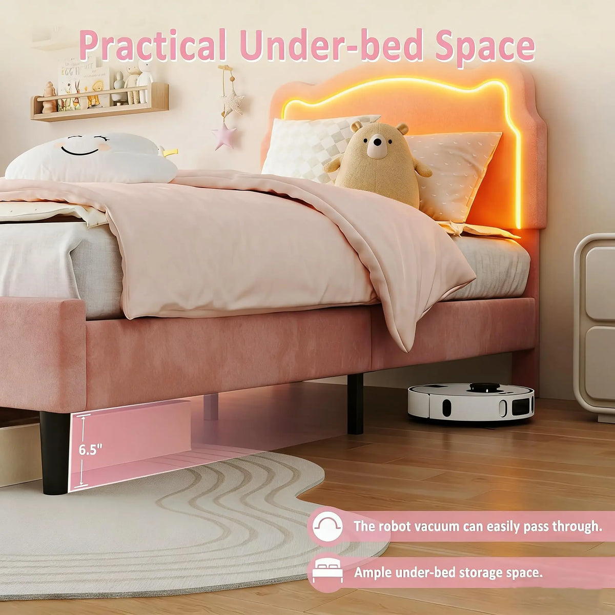 Upholstered Twin Platform Bed Frame