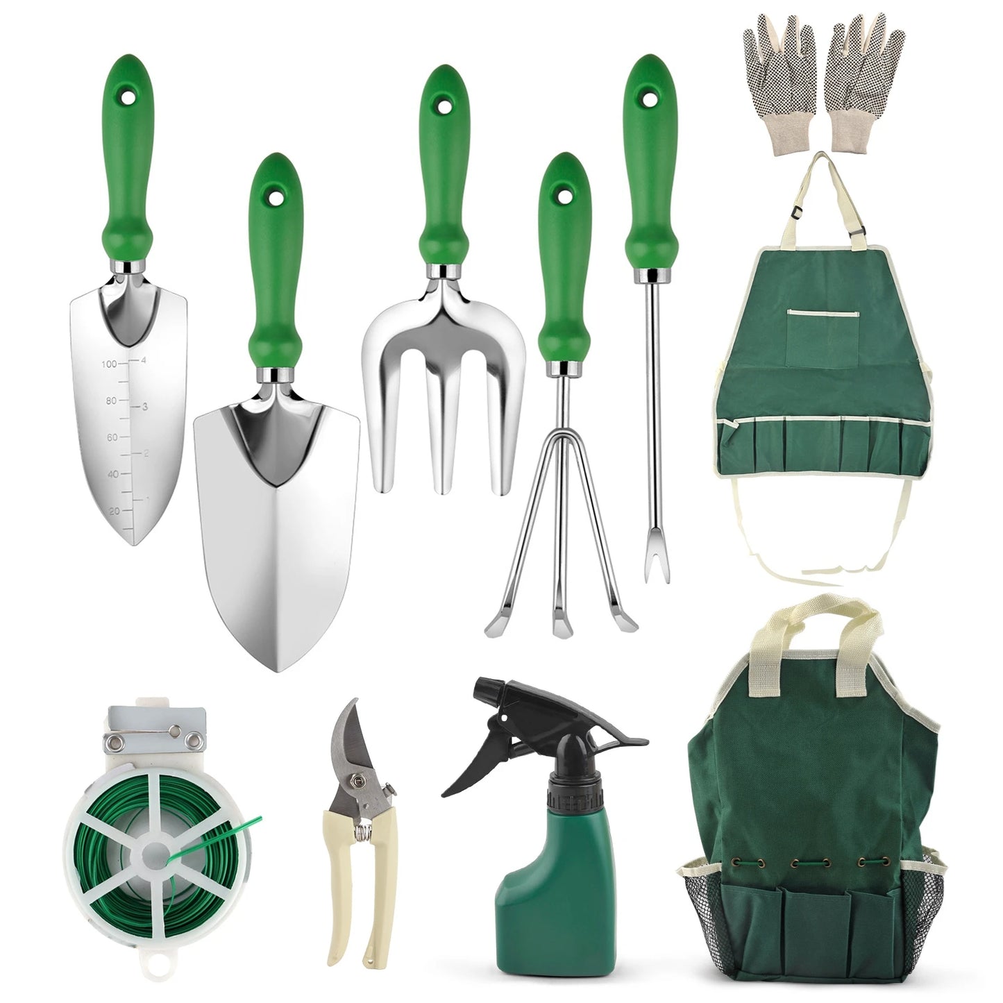 Heavy Duty Ergonomic Handle Garden Planting Tools Stainless Steel Set