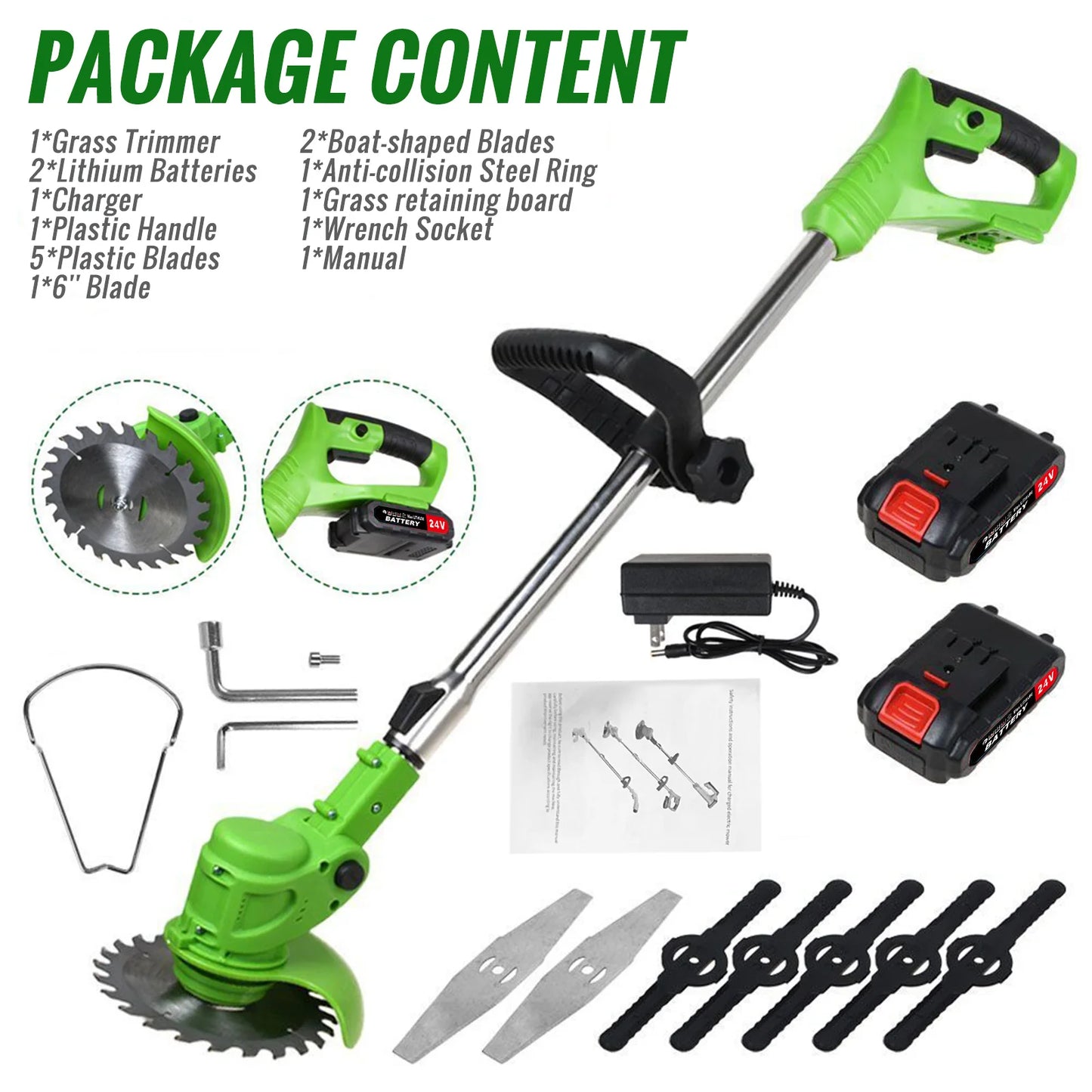 Cordless Electric Brush Weed Trimmer