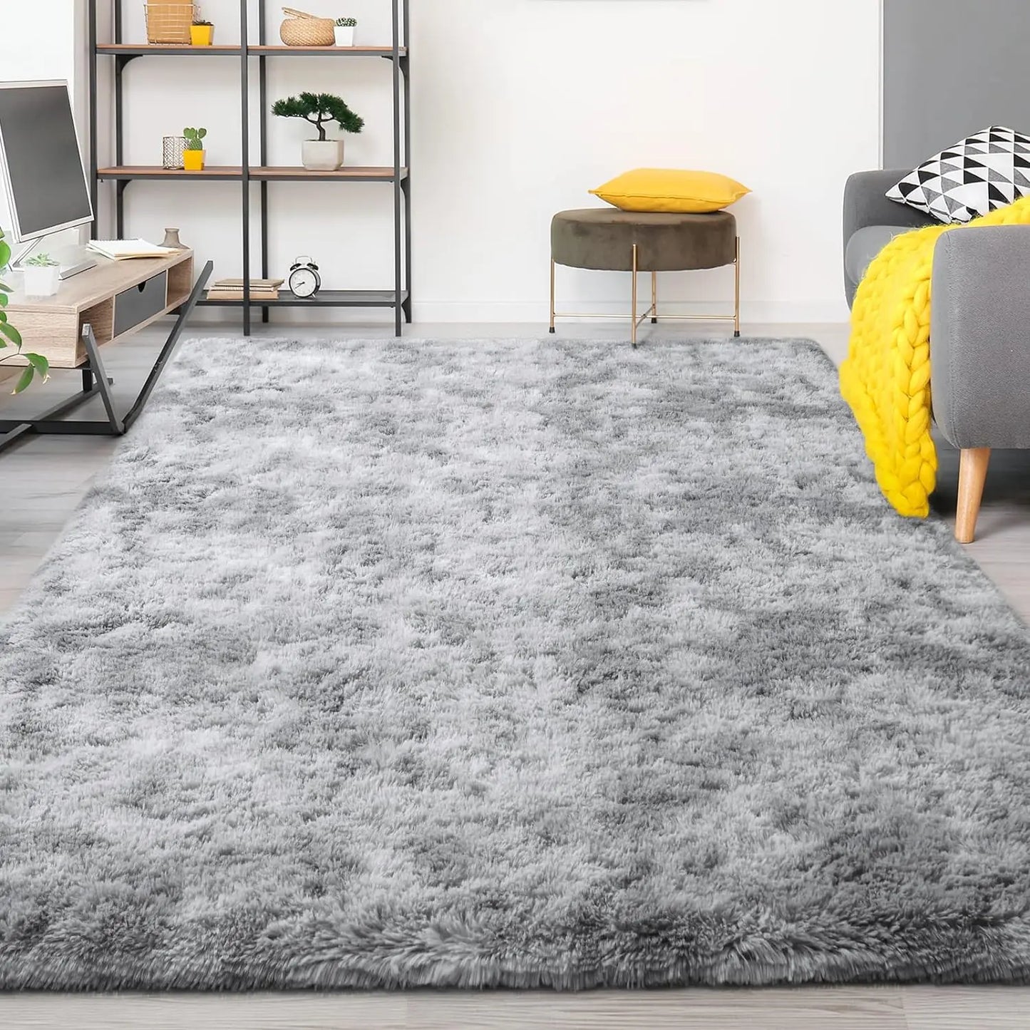 Fluffy Rugs Non Slip Rugs for Hardwood Floors and Room Decor