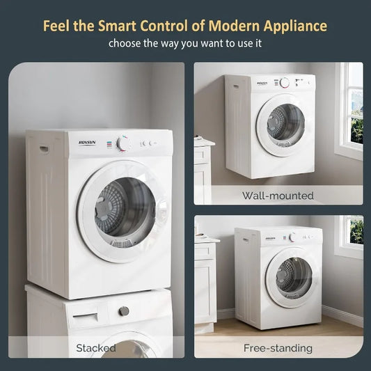 Compact Laundry Dryer with Stainless Steel Tub
