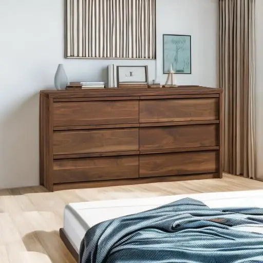 Grand Walnut Wooden Dresser
