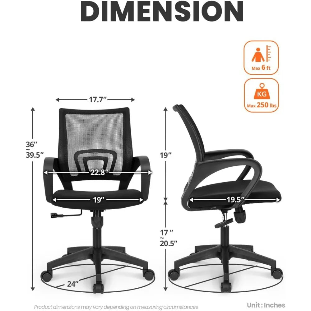 Mesh Gaming Office Chair Mid Back Lumbar Support