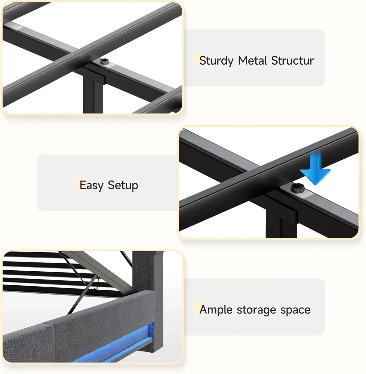 Twin Size Lift Up Storage Bed Frame