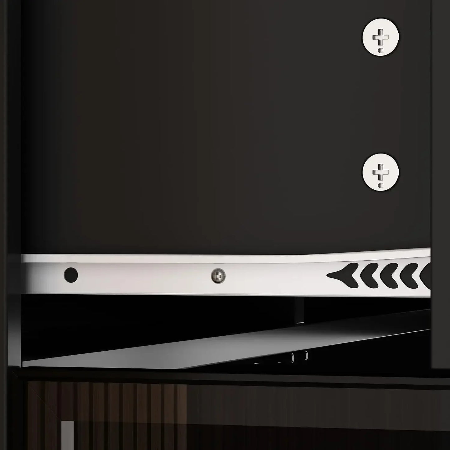 Display Shelf Organizer Set with Hutch Bookcase Bookshelf with Glass Doors and Lights