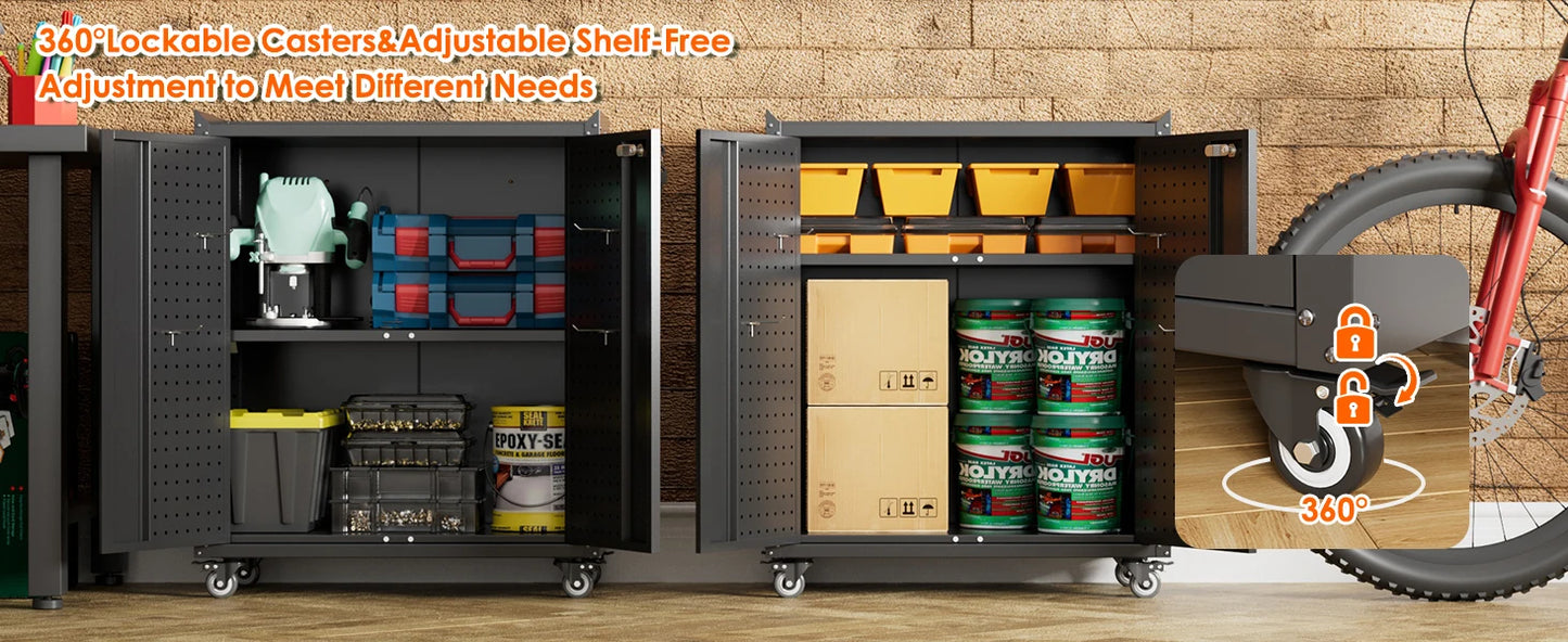 Locking Metal Tool Storage Cabinet
