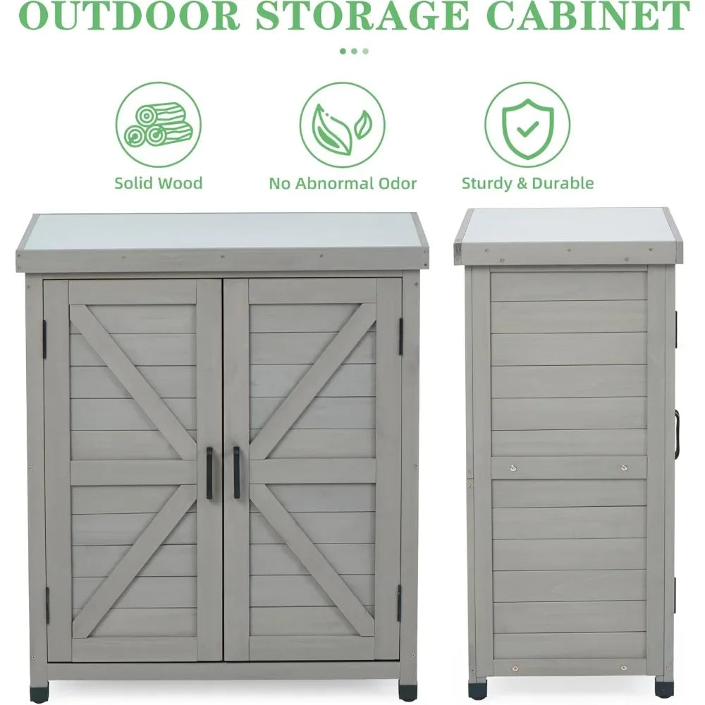 Outdoor Potting Bench with Storage Cabinet