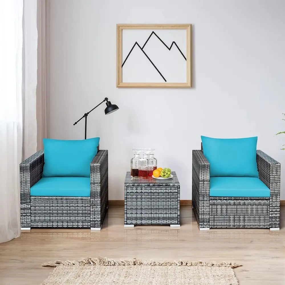 3-Piece Outdoor Wicker Patio Furniture Set