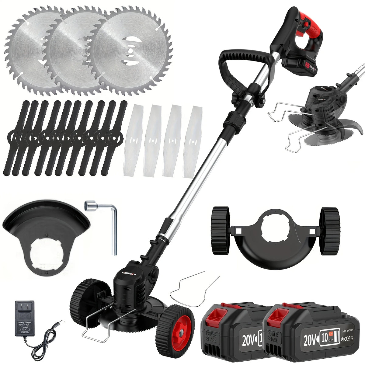 3-in-1 Cordless Lawn Mower + Trimmer + Edge Trimmer