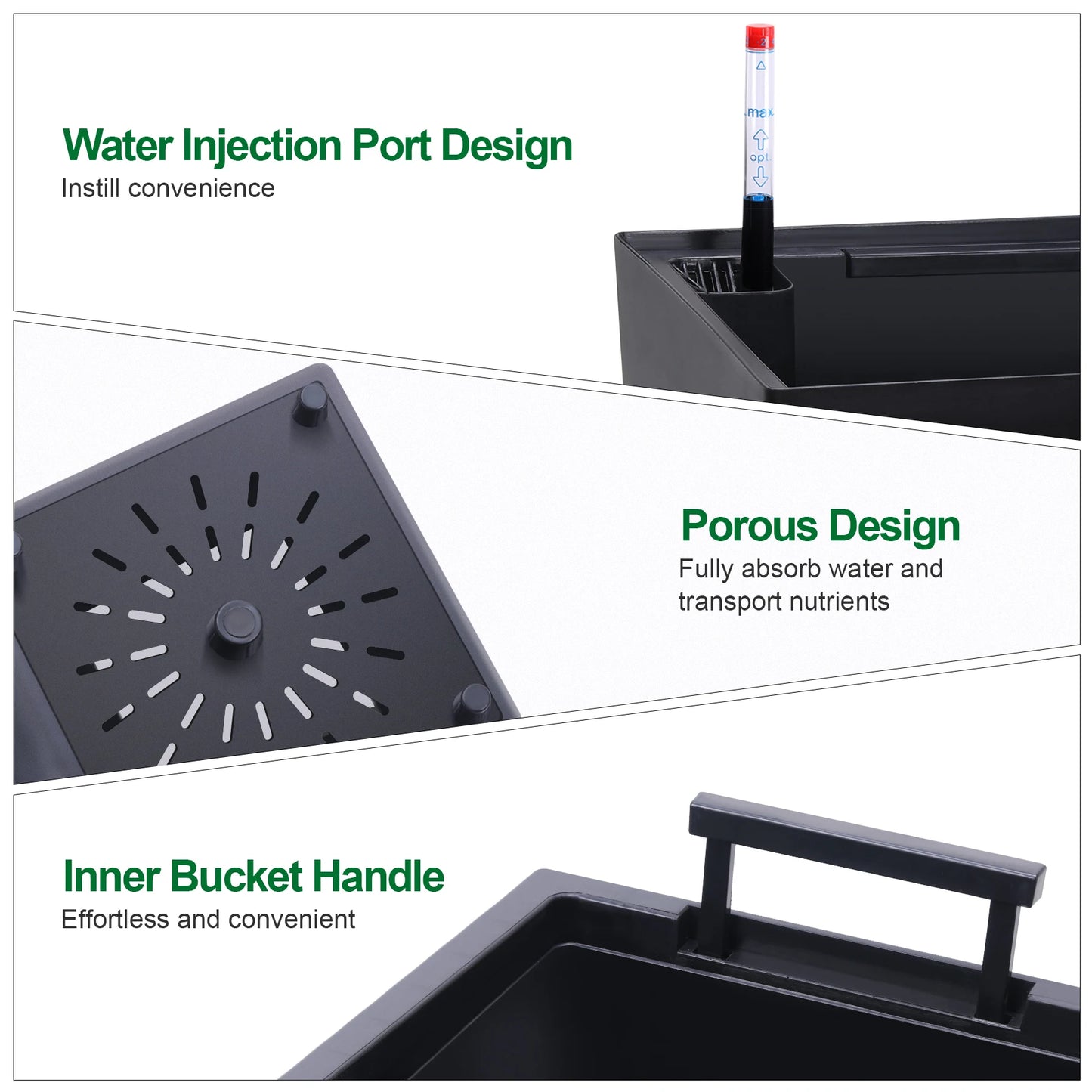 High Front Porch Planter Pots with Drainage Holes Auto Watering