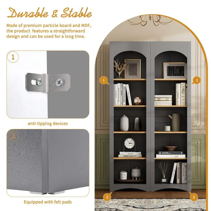 Farmhouse Two-Tone Storage Cabinet with Adjustable Shelves