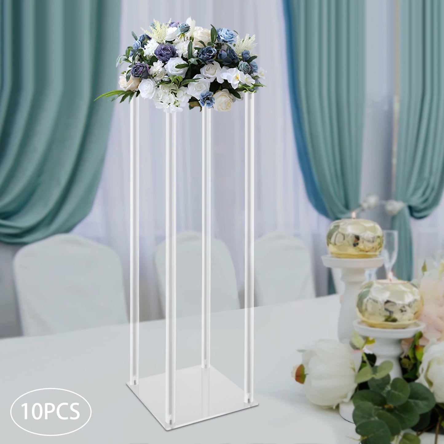 Acrylic Vase Flower Stand Set Decor